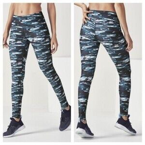 Fabletics Mid Rise Cirrus Print Powerhold Leggings Size Small